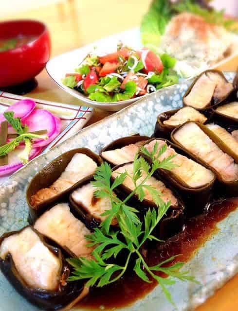 豚塊肉の昆布巻き
