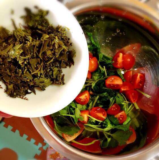 お茶っ葉と野菜