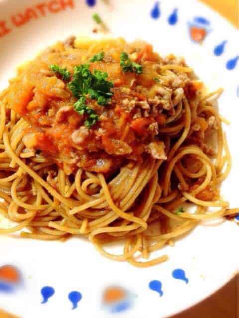 全粒粉のミートスパゲティ