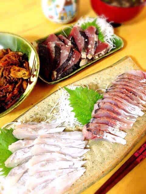 太刀魚とツバスのお刺身
