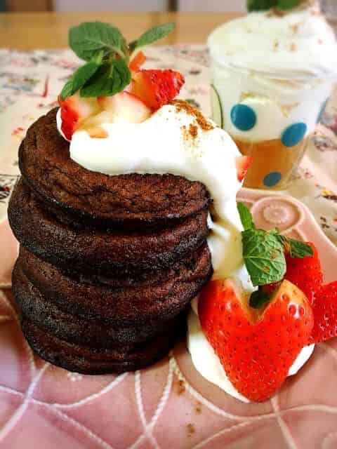 ビターでチーズなしのバナナココアパンケーキ