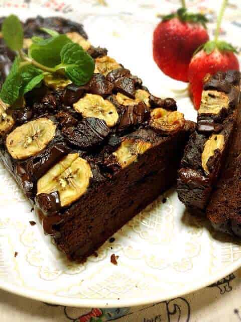 バナナとレーズンの低糖質ガトーショコラ