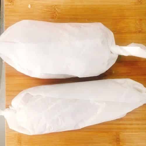 オーブンシートで包みます