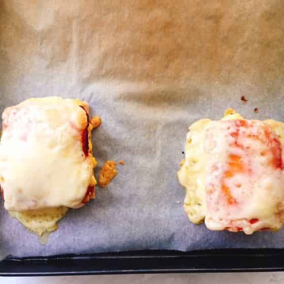 チーズがとろけたところ