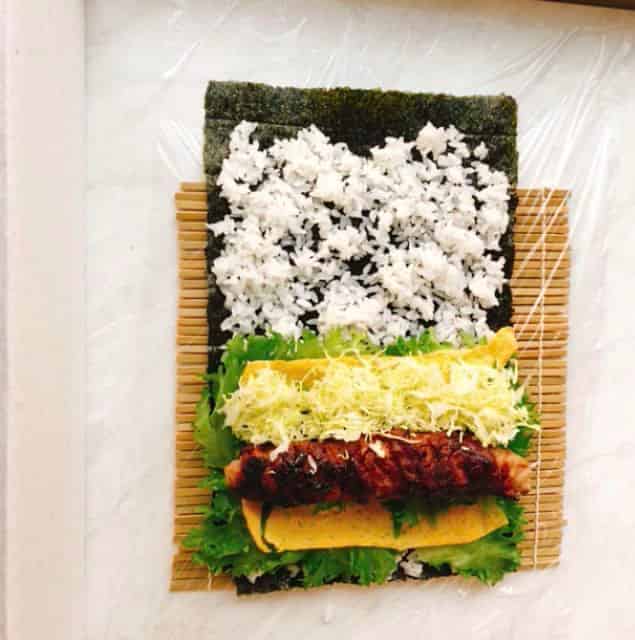 キャベツを乗せる