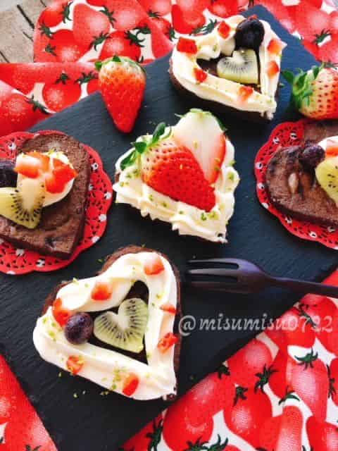 バナナココアの低糖質ハートパンケーキ