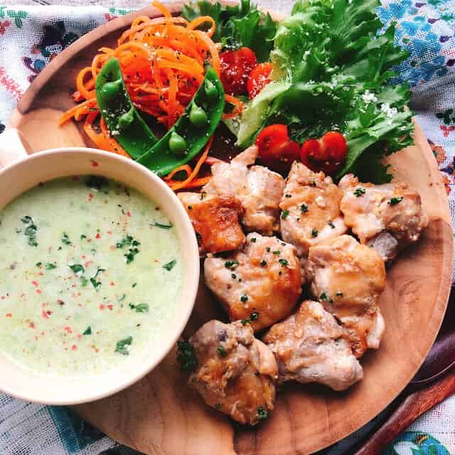 マヨチキンのワンプレート