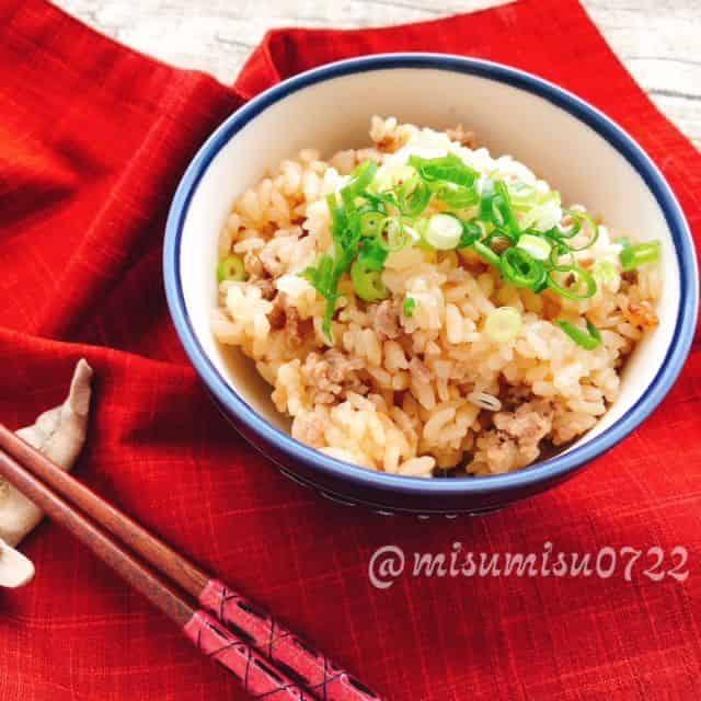 挽肉と生姜の炊き込みご飯