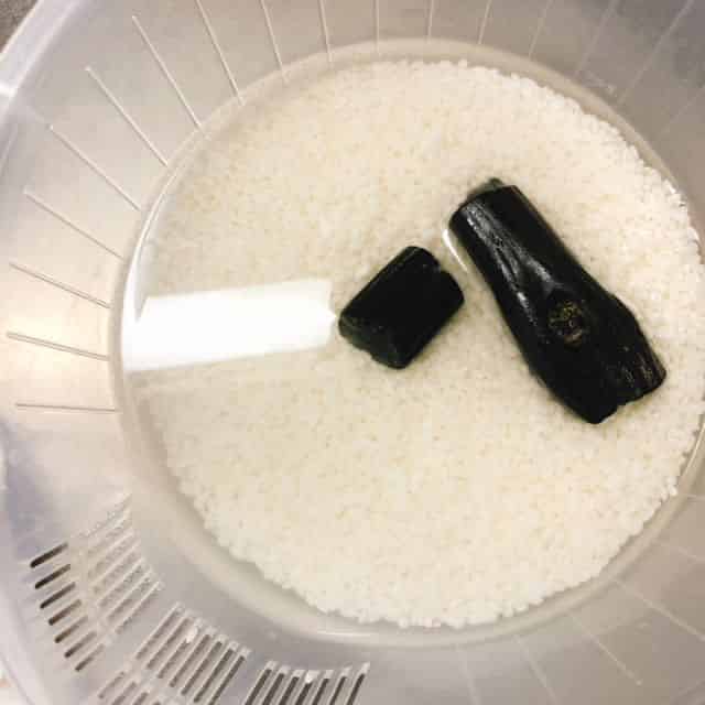 米を浸水させます