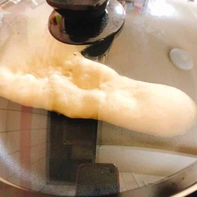 蓋をして焼く