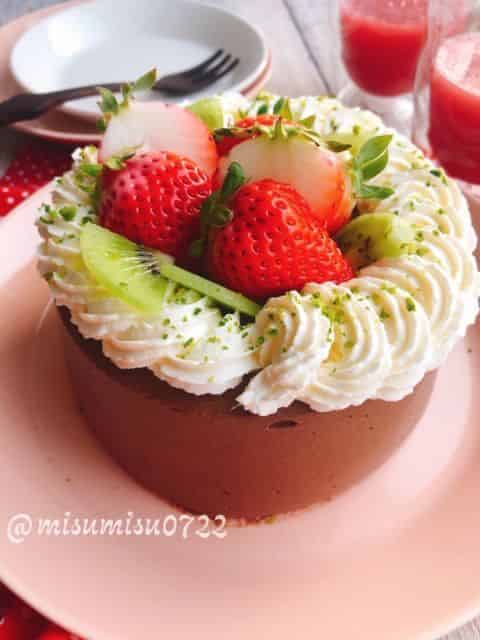 ココアとキャロブのチョコ風レアチーズ