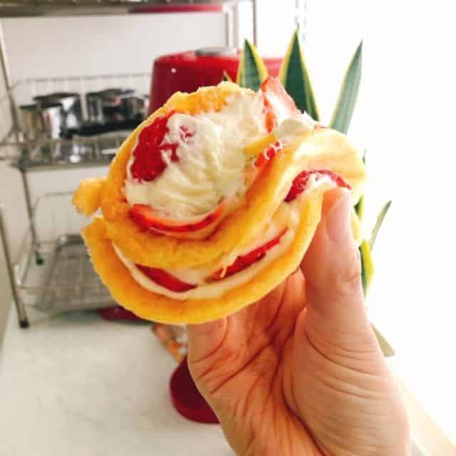 生地とクリームといちご