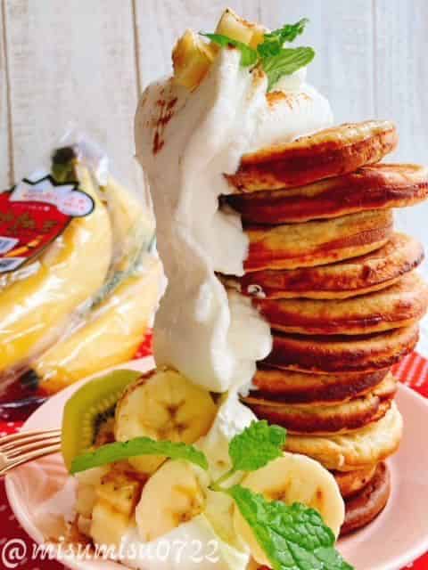 パンケーキタワーと無糖ホイップ