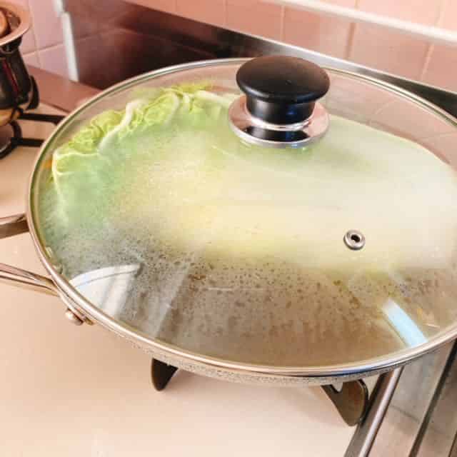 白菜を焼きます