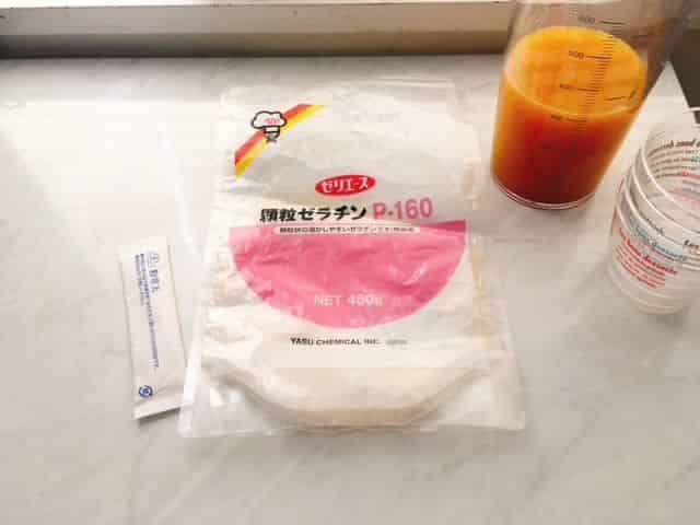 ゼリー作り比べの材料