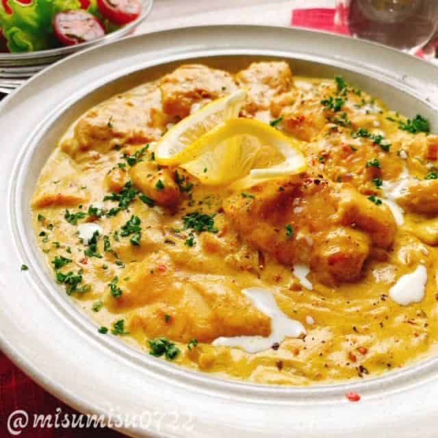 鶏胸肉のレモンクリームカレー
