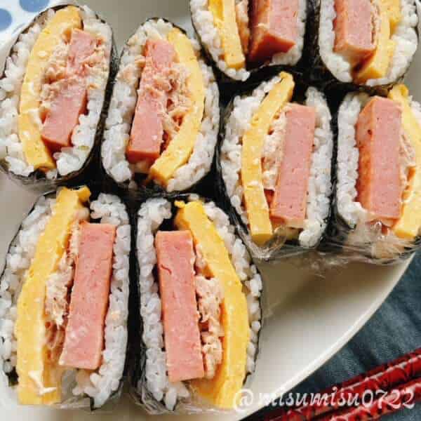 ツナマヨと卵のスパムおにぎらず