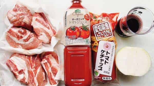 スペアリブトマト煮込みの材料