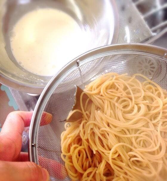 全粒パスタを生クリームへ
