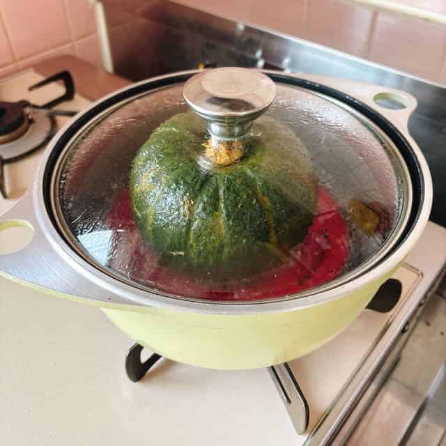 かぼちゃを蒸します