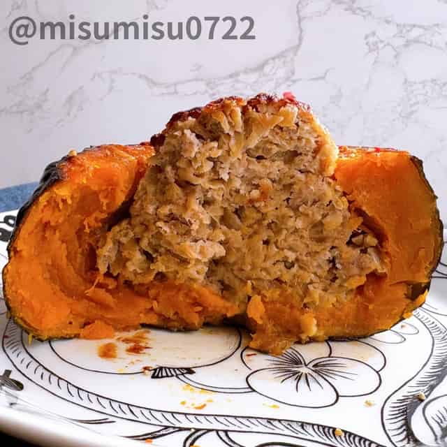 かぼちゃの肉詰めの断面